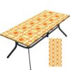 Tablecloth for Folding Table, boho Picnic Table Cover, Waterproof Fitted Table Covers for 6 Foot Tables, Elastic Rim Plastic Table Cover for Picn
