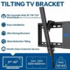 Mounting Dream Tilt TV Wall Mount Bracket for Most 37-82 Inch LED, LCD, OLED, Plasma TVs up to VESA 600x400mm and 60kg, Incl. Fischer Wall Plugs,