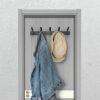 ZGELIN Coat Rack Wall Mounted,5 Coat Hooks for Hanging Coats,Heavy Duty Metal Double Hook Rack Hook Rail,Coat Rack with Hooks,Wall Mount Coat Han