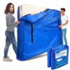 Antimbee Mattress Bag for Moving & Storage of King Size, Heavy Duty Mattress Cover for Moving with 12 Handles and Dual Zippers Closure, Thick Reu