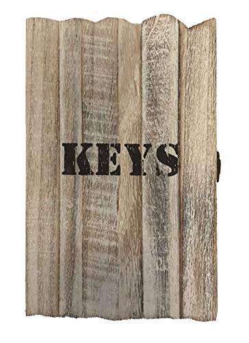 Home-ever Wood Wall Mounted Key Box 'Shabby Chic' Key Cabinet (Whitewash) HE70