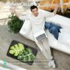 Alipis Door Floor Mat for Indoor Outdoor, 60 x 40cm Non-slip Front Door Mat with Fresh Leaves Pattern, Absorbent Bathroom Mats Washable Rug Entra