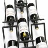wine racks Wall Mounted Wine Racks European Style Iron Multi-bottle Red Wine Bottle Holder Creative Lattice Wine Racks Black Stemware Racks
