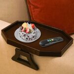 CLEVER BEAR Sofa Arm Clip Table,Sofa Armrest Tray Armrest Tray Table Drinks Snacks Holder (Wine Red)