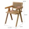 JJZXD Rattan Weaving Dining Chair Backrest Stool Living Room Chair Home Furniture Soft Surface Seat Package (Color : Argento, Size : Light Grey)
