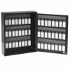Acrimet Key Cabinet Organizer 48 Positions with Lock (Wall Mount) (48 Smoke Tags Included) (Black Cabinet)