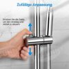 Shower System Set - Shower Head - PGFUNNY 5 Spray Modes High Pressure Shower Heads,Shower Pole,Shower Rail,Shower Hose 2m and Shower Head Holders