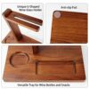 B4Life Countertop Wine Rack with Glass Holder, Wine Caddy with Serving Tray, Wine Tray with Wine Glass Holder, Wine Bottle Racks with Glass Holde