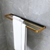 HIGOH Towel Racks,Towel Holder Towel Rail for Bathroom, All-Copper Towel Rail, Bathroom Hand Towel Holder, Bath Towel Bar, Double-Bar Wall Hangin