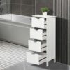 DSHGDJF Bathroom Storage Floor Cabinet with 4 Drawers Vanity Cabinet Narrow Bathroom Sink Storage Cabinet