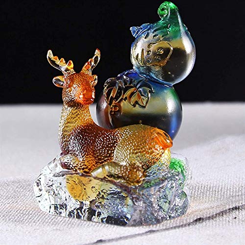 ALREMO HUANGXING - Deer Crafts Decoration Living Room Home Furnishings Hand-cast Decorative Deer Sculpture Suitable for Wine Cabinet Cafes TV Sho