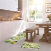 2 Pieces Lemon Kitchen Rugs Set Kitchen Mats Non Slip Rubber Backing Area Rug Lemon Doormat Washable Indoor Outdoor Floor Mats Country Kitchen De