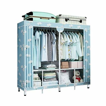 LUKEO Wardrobe Simple Cloth Wardrobe Folding Installation Rental Room Home Bedroom Dormitory Storage Hanging Cabinet