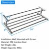 Alfaview 24'' Towel Rack, Stainless Steel Metal Towel Bar, Wall-Mounted Towel Holder Organizer Towel Shelf Storage Rail for Bathroom Kitchen (Sil