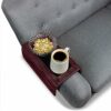 7Penn Natural Bamboo Sofa Armrest - Anti-Slip Couch Coaster Drink Holder Table for Squared Edge Armrests Gray Finish