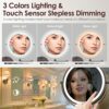 Rocollos Rechargeable Lighted Makeup Mirror Antique Bronze, Vanity Mirror with 3 Color Lights, Dimmable Touch Screen,8 Inch LED Double Sided 1X/1