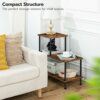HOOBRO Narrow Side Table, Slim Bedside Table, Small Storage Side Table with 3-Tier Shelves, Industrial Sofa Side Table for Small Spaces, Living R