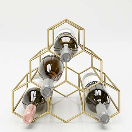 Playboy cm 884211GO 5 Bottle Wine Rack, Metal Holder, Gold, 29 x 27 x 22 cm