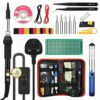 Soldering Iron Kit, 60W Adjustable Temperature 200-450°C Soldering-Iron Gun Kit,Welding Tools with ON/Off Switch,5 Soldering Tips,Desoldering Pum