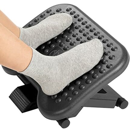 HUANUO Foot Rest, 3 Height Under Desk Foot Rest, Foot Stool with 30 Degree Tilt Angle Adjustment, Massage Surface Texture Improves Comfort for Ho
