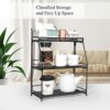 Uten Spice Rack Organizer Countertop Holder, 3-Tier Standing Large Seasoning Cabinet Storage Shelf Metal Rust-Proof for Kitchen Bathroom Makeup L