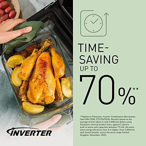 Panasonic CT57 Slim Combination Microwave Oven & Grill with Turntable, 27 Litres, 1000 W Power, 29 pre-set menus, Silver