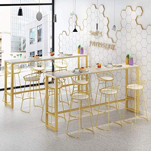 SDFGH Bar Stool Chairs High Chair Simple Wrought Iron Bar Chair Gold Stool Dining Chair Nordic Pub Accessories Leisure