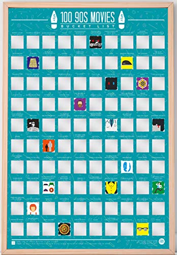 Gift Republic 90s Movies 100 Bucket List Scratch Poster, 42 x 60cm