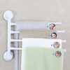 Towel Rack Wall-Mounted Holder Swivel Arm Towel Rail With Extra Long 4 Bars Swivel Bars,Swing Towel Holder For Kitchen,Bathroom,Toilet(Color:B)