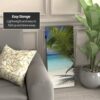 Red Lantern 3 ft. Short Double Sided Beach Canvas Folding Screen 4 Panel Freestanding Partition and Separator for Modern and Contemporary Bedroom