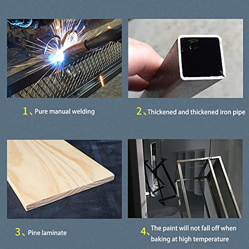 EYLINK Wine Glass Holder, Rustic Ceiling Mount Wine Rack, 2 Tier Hanging Industrial Wine Rack with Guard Rail, Wall Mounted Bottle Holder Glass R