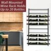 AQAREA Wine Rack Wall Mounted: 20 Bottles Hanging Wine Rack Wall Mount - Black Wall Wine Storage Holder