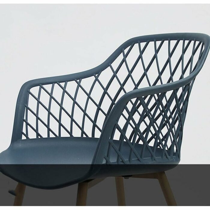 LUKEO Plastic Dining Chairs Hollow-Out Armchair Plastic Stool Creative Idea Furniture Multi-Scene (Color : Argento, Size : Light Grey)