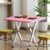 LUKEO Folding Table Household Dining Table Small Family Dining Table Outdoor Folding Square Table 4-person Small Table (Color : Argento)