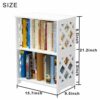Komost Small Bookcase, White Bookshelf, Bedside End Table, Small Table Shelf for Small Spaces, Living Room, Bedroom, Dorms, Office