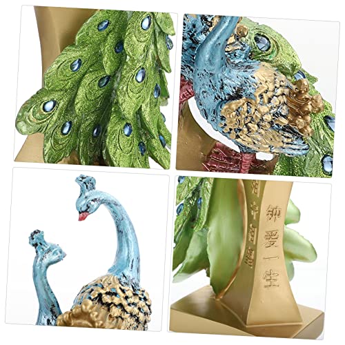 Abaodam home decoration desktop ornament mini toy outdoor decor resin peacock figurine miniature toys couple creative adornment creative ornament
