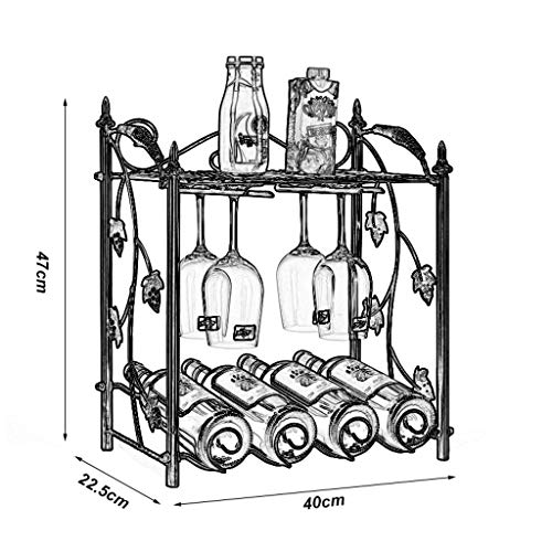 NEOCHY Wine Rack Wine Glass Rack Household European Iron Wine Bottle Rack Dining Table Storage Rack