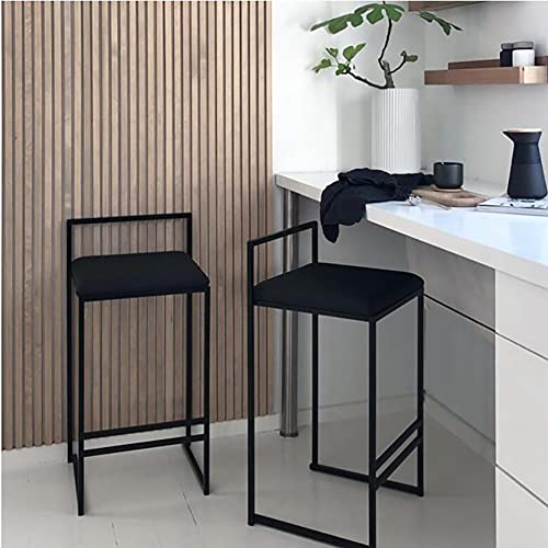 RTYHN Modern Design Kitchen Breakfast Bar Stool, Velvet Seat Barstools Chairs,with Black Metal Base, for Breakfast Bar, Kitchen and Home Barstool