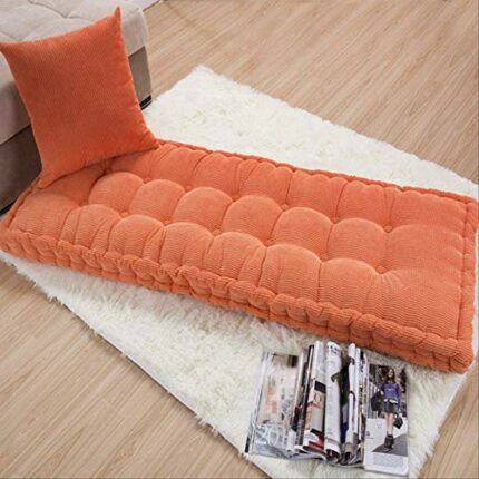 ASDF Garden Furniture Pad, Outdoor/indoor Water Thicken 2 Seater Bench And Patio Furniture Pad Cushion 50x125cm orange