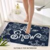 ALAGEO Christmas Decorative Doormat-Let It Snow Door Mats Blue Winter Snowflake Welcome Floor Mat Seasonal Winter Christmas Holiday Door Mat Entr