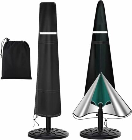Parasol Cover, Patio Garden Umbrella Covers Waterproof Windproof Anti-Uv With Zip , Snow Proof, Cantilever Parasol Protective Cover, 210d Oxford