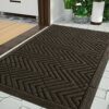 Yimobra Door Mat Outdoor Entrance with Water Freeing Port, Heavy Duty Durable Non Slip Front Doormat Outdoor for Home Entranway, Patio Entrance M