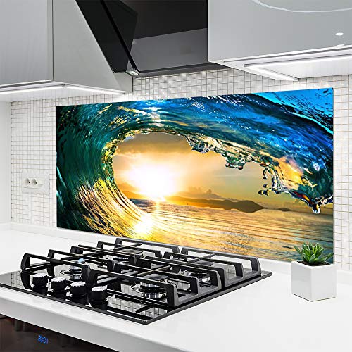 Tulup Splashback - 140x70cm Backsplash Cooker Hob Wall Splashback - Kitchen Wall Panels - Heat Resistant - Toughened/Tempered Safety Real Glass -