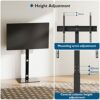 BONTEC TV Floor Stand for 30-70 inch LED LCD OLED Plasma Flat Curved TVs, Height Adjustable Tall TV Stand with Brackets up to 40kg, Max VESA 600x