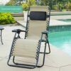 zalati Recliner Pillow Teslin Adjustable Height Pillow Cushion for Outdoor Furniture - Black
