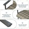 COSTWAY 3 Piece Rattan Furniture Set, Sectional Patio Bistro Set with 2 Armchairs and Coffee Table, Outdoor Wicker Weave Conversation Table Chair