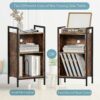 Yusong Record Player Stand, Vinyl Record Storage Display Table Holds Up to100 Albums,Turntable Stand with Metal Frame, Side End Table, Nightstand