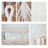 100% Cotton Double Hammock - 2 Person Extra Large 200 x 150cm Boho Hammocks With Spreader Bar for Garden Patio Porch Backyard Lounging Outdoor an
