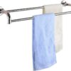 Towel Bar 304 Stainless Steel Double Lever Towel Rack Towel Bracket Towel Rail Wall Hanging Towel Holder for Bathroom Balcony Kitchen Punching 5