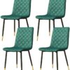 dining chair Kitchen Dining Chairs Set Office Business Chairs, Dining Chair 4 Pcs Chairs Fashion Modern Dining Chair PU Leather Soft Pad Cushion